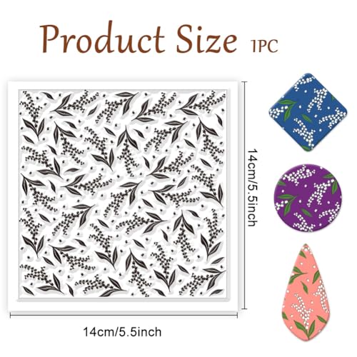 CHGCRAFT Lily of The Valley Polymer Clay Texture Sheets Flowers Silicone Texture Stamp Clay Texture Mat Modeling Pattern Pad Texture Sheets for Polymer Clay Jewelry and Clay Earrings Tools - style: Lily