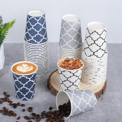 Clawsoff 300 Pack Paper Cups 8 oz, Disposable Coffee Cups 8 OZ Colourful Hot/Cold Beverage Drinking Cups for Office Party Home Picnic - color: Blue, size: 8 oz