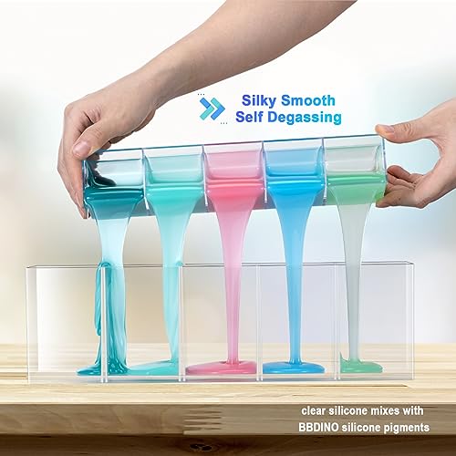 BBDINO Silicone Mold Making Kit, Mold Making Silicone 20A Translucent 4.4 lbs, Liquid Silicone for Mold Making 1:1 by Volume, Ideal for Casting Resin, Soap, Plaster, Wax Silicone Molds - size: 70.6 Oz