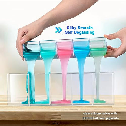 BBDINO Silicone Mold Making Kit, Mold Making Silicone 20A Translucent 4.4 lbs, Liquid Silicone for Mold Making 1:1 by Volume, Ideal for Casting Resin, Soap, Plaster, Wax Silicone Molds - size: 70.6 Oz