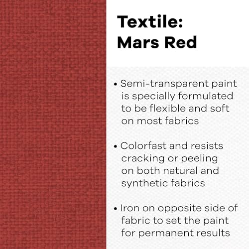 Textile Color Paint Mars RED - color: Mars Red, size: 8 Fl Oz (Pack of 1)