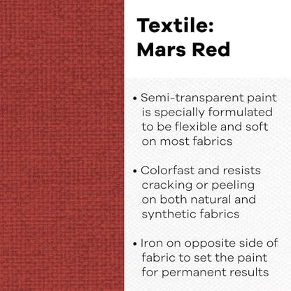 Textile Color Paint Mars RED - color: Mars Red, size: 8 Fl Oz (Pack of 1)