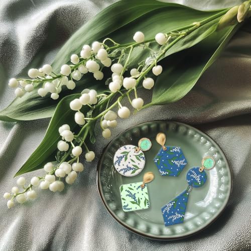 CHGCRAFT Lily of The Valley Polymer Clay Texture Sheets Flowers Silicone Texture Stamp Clay Texture Mat Modeling Pattern Pad Texture Sheets for Polymer Clay Jewelry and Clay Earrings Tools - style: Lily