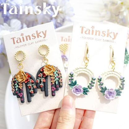 Tainsky Organic Shapes Clay Cutters for Polymer Clay Jewelry, 12 Shapes Basic Shapes Polymer Clay Cutters for Earrings - color: Basic-C