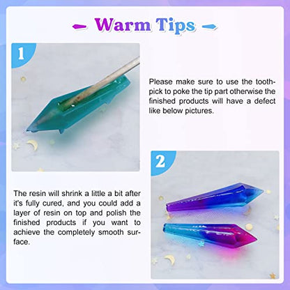 LET'S RESIN Resin Molds 18Pcs Pendulum Crystal Silicone Molds,Multi-Facet UV Resin Jewelry Molds for Quartz Crystals Pendants, Necklace