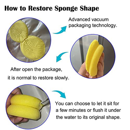 6 Pcs Round Painting Sponge WAFJAMF 2.96inch Yellow Craft Sponges Clay Sponge for Face Painting Art Crafts - size: 6PCS