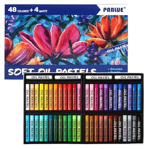 Oil Pastels 48 Colors, Soft Oil Pastel Crayons for Drawing Blending,Layering, Shading, Art Supplies Gift for Artists, Beginners