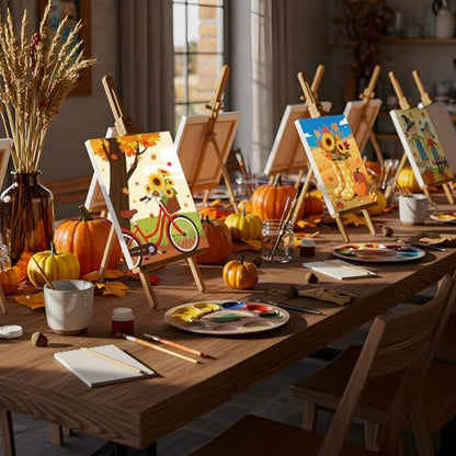 Sherr 24 Pcs Pre Drawn Canvas for Painting Adult Pre Printed Canvas Bulk Sip and Paint Kit Stretched Panels Paint Set for Theme Valentine Painting Night Party Favor(Autumn,8 x 10 Inch) - size: 8 x 10 Inch, style: Autumn