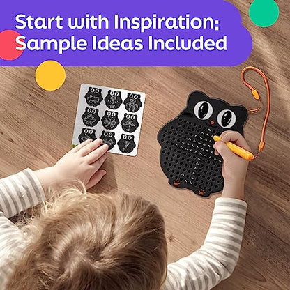 AYNAT FUN Magnetic Drawing Board for Kids & Toddlers with Beads and Magnet Stylus Pen - Magnetic Travel Toy for Airplane & Car Ride Activities for Kids - color: Black