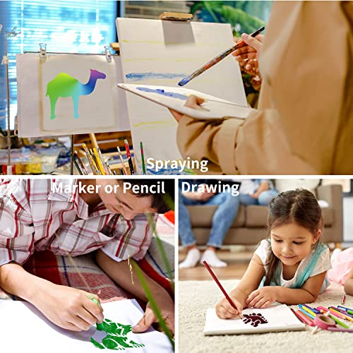 64 Pieces Stencils for Painting, Small Reusable Animal Stencil, Art Craft Template for Painting on Wood, Wall, Fabric, Rock, Chalkboard, Sign, DIY Art Scrapbook Projects(Animal) - style: Animal