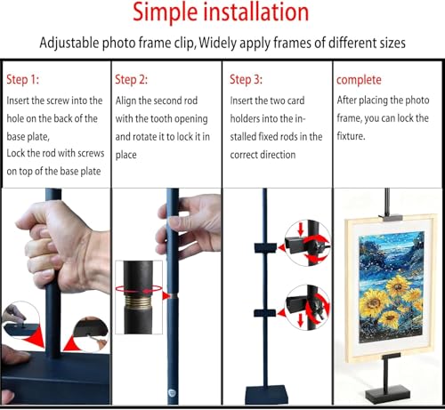 Adjustable Tabletop Easel Stand for display up to 30" H, Black Metal easel stand for Signs & picture frames,artworks,suitable for Home Decor,Studio,restaurant and Exhibition art easels
