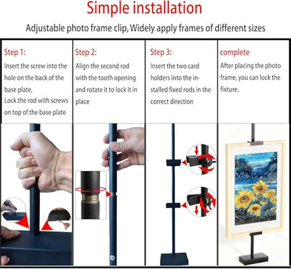 Adjustable Tabletop Easel Stand for display up to 30" H, Black Metal easel stand for Signs & picture frames,artworks,suitable for Home Decor,Studio,restaurant and Exhibition art easels