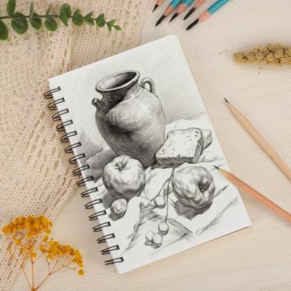 4 Pack Mixed Media Sketchbook, 5.5x8.5 inches Drawing Paper Sketch Book, 98lb/160gsm Heavyweight Spiral Bound Sketch Pads, Suitable for Artist, Drawing, Painting, Sketching(200 Sheets) - color: landscape, size: 5.5 x 8.5 inch (4 pack)