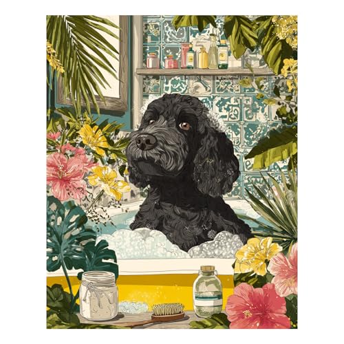 Reivworl Dog Paint by Numbers Kit for Adults Beginner, Dog Paint by Number for Adult, Painting by Number Kits for Gifts and Wall Decor 16x20Inch - color: 03-Dog, size: Without Frame