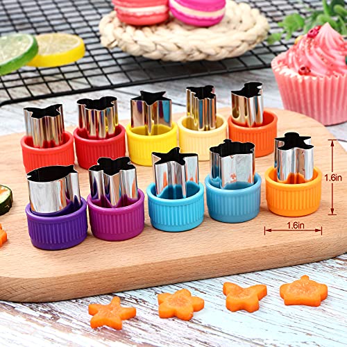 MUYIYAMEI Vegetable Cutter Shape Set, Mini Cookie Cutters,Biscuit Cutter to Decorate Food, Baking and Food Supplement tool Accessories Kitchen Crafts, (20PCS+20Fork)