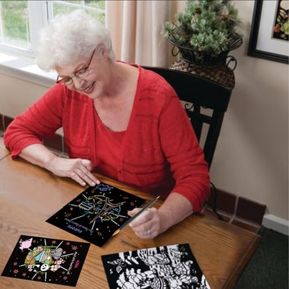9-Piece Travel Scratch Art Collection, Black and Gold Artwork Sheets, 18.5 x 13.5 cm Scratch-Off Cards - style: Travel Stamp Collection