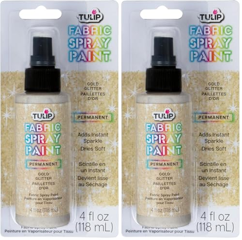 TULIP Glitter Spray Paint- Glistening Gold 4 Fl Oz (Pack of 2) - size: 4 Fl Oz (Pack of 2)