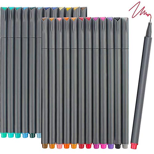 iBayam Office Supplies Gifts for Women Men Desk Calendar Note Taking, Journal Planner Pens Colored Pens Fine Point Markers Fine Tip Drawing Pens Fineliner Pen for School Office Home Supplies, 24-Pack - color: Multicolor, size: 1 Count (Pack of 24)
