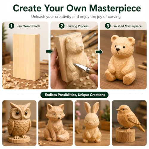 Unfinished Wood Blocks for Crafting, 3X5X1 Inch Wood Carving Blocks, 4 Pcs Solid Pine Wood Blocks for Craft DIY Wood Carving Painting Wall Decorations for Beginners and Adults - size: 3x5x1 Inch