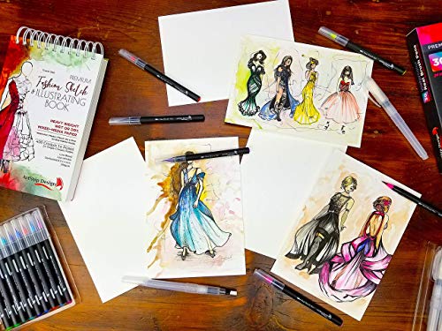 Fashion Sketchbook 432 Figure Templates, Premium Hardcover, Heavy-Weight Multi-Media Paper (9x12 in)