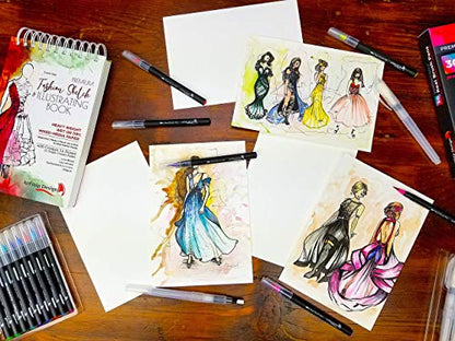 Fashion Sketchbook 432 Figure Templates, Premium Hardcover, Heavy-Weight Multi-Media Paper (9x12 in)