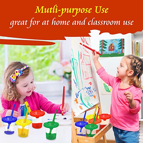 The Mega Deals Kids Painting Set - Washable Non-Toxic Finger Paints (10 Colors of 2 oz) with 10 Paint Cups, 10 Brushes, Kids Smock Mess-Free Toddler Art Supplies Painting Kit for Kids Gift Bundle