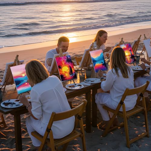 Sherr 12 Pcs Pre Drawn Canvas Pre Printed Canvas for Adults Sip and Paint Party Canvases Painting Kit for Summer Easter Mother's Day Party Favor(Beautiful View,8 x 10 Inch) - size: 8 x 10 Inch, style: Beautiful View