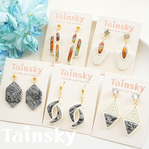 Tainsky 19 Shapes Embedded Polymer Clay Cutters - Gem Clay Jewelry Making Tools, Earring Cutters (B) - color: B Set
