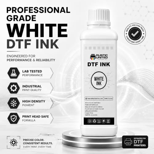 DTF Film White Ink 500ml - Premium Heat Transfer Direct to Film Ink for DTF Printer L1800 XP600 I3200 ET-8550 XP15000 R1390 ET-4800 ET-2800 L800 - color: White, size: 500ml