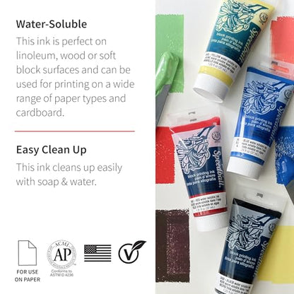Speedball Water-Soluble Block Printing Ink, 5-Ounce Tube (Process Cyan) - color: Process Cyan, size: 5 fl oz