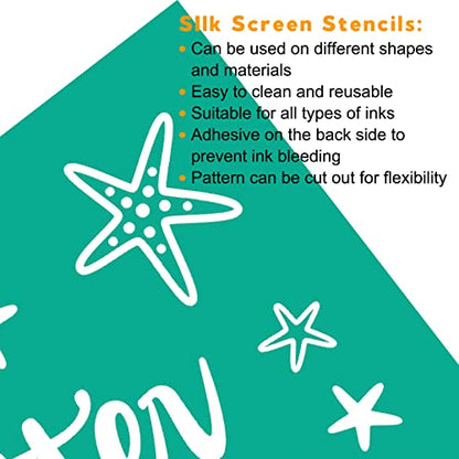 Self Adhesive Screen Printing,Stencils Mesh Transfer Stencils - Reusable Screen Printing Stencil Patterns for DIY Painting (Ship Shops) - color: Ship Shops