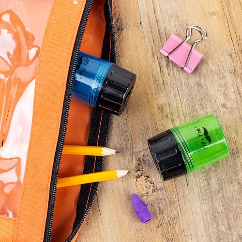 Mr. Pen- Pencil Sharpeners Manual, 6 Pack, Dual Hole | Colorful Handheld Pencil Sharpener, Compatible with Standard and Jumbo Pencils, Screw-On Lid, Stainless Steel Blade - color: Green, Yellow, Blue, Pink, Black, Red, size: 6 Pack