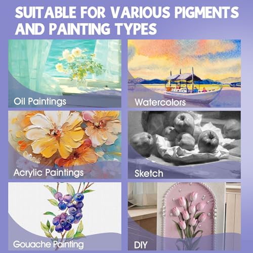 ESRICH Stretched Canvas for Painting 12x16 Inch, 10 Pack Blank Canvas -5/8 in Profile Primed Cotton White Canvases for Painting for Oil & Acrylic Paint - size: 12x16in-10Pack