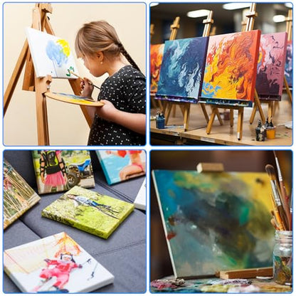YOUNTHYE 24PCS Wood Panels for Painting Bulk 6x6 Wood Boards for Crafts Unfinished Wood Canvas Boards for Painting Square Wooden Panel Boards Painting Canvas for Painting, Pouring, Arts