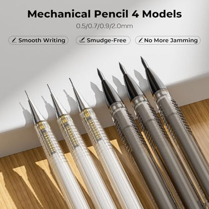 Nicpro Professional Mechanical Pencil Set – 0.5 0.7 0.9 mm Drafting Pencils & 3PCS 2mm Lead Holder, 6PCS Drawing Pencil Kit with Case, Lead Refills & Erasers for Sketching, Writing, Drafting - style: 0.5 0.7 0.9 2.0
