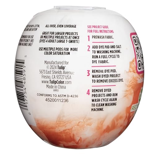 Tulip Fabric Dye Pod Main Squeeze (Orange), Dye for Washing Machines - color: Main Squeeze