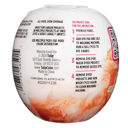 Tulip Fabric Dye Pod Main Squeeze (Orange), Dye for Washing Machines - color: Main Squeeze