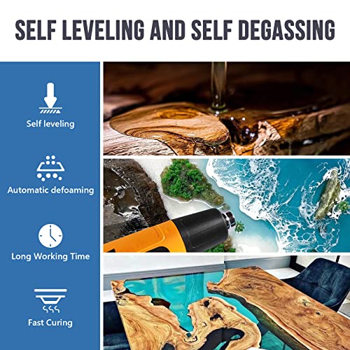 Epoxy Resin 1 Gallon - Crystal Clear Epoxy Resin Kit - Self-Leveling, High-Glossy, No Yellowing, No Bubbles Casting Resin Perfect for Crafts, Table Tops, DIY 1:1 Ratio - size: 1 Gallon