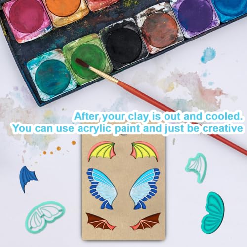 beinkmake 14Pcs Wings Polymer Clay Cutters Angel Wing Clay Earrings Cutters for Adults Bat Butterfly Dragon Wing Cute Polymer Clay Cutter for Jewelry Earrings Making Birthday Party DIY Supplies - style: Wing