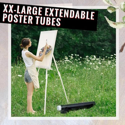 4 Pcs Large Extendable Poster Tubes from 30'' to 49' with Strap Poster Carrying Case Telescoping Tube Portable Blueprint for Posters, Blueprints, Artwork, Map Storage(Hardened Style) - style: Hardened Style