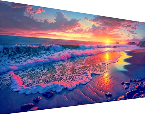 igoodom Large Diamond Painting, Landscape Large Diamond Art Kits for Adults, Full Drill Round Big Diamond Painting, DIY Gem Art and Crafts for Home Wall Decor Gift 27.5 X 15.7inch - color: B9817