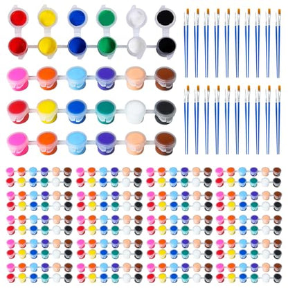 EzaroNexis Mini Acrylic Paint Set for Kids, 25 Pack 12 Colors Washable Kids Paint kit, Perfect for Home Birthday Classroom Party Favors,Painting Canvas,Paper,Wood,Rock & Fabric (350)