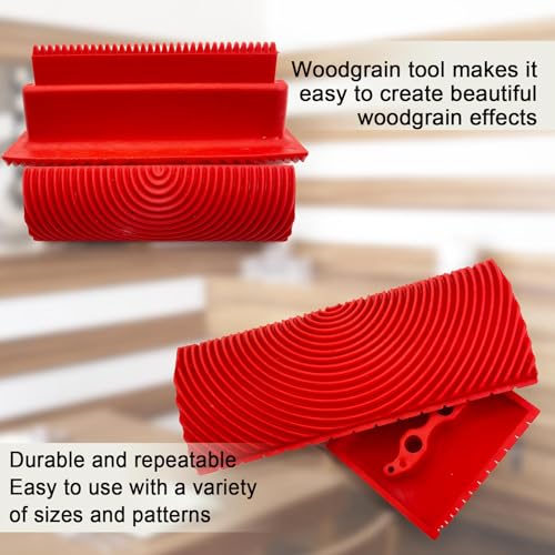 Wood Graining Tool, 4 PCS Wood Grain Tool Set, Rubber Empaistic Wood Texture Painting Tool for DIY Wall Room Art Paint Decoration - size: 4pcs