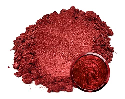 Eye Candy Pigments Premium True Red Mica Powder - Senshi Red (50gr) - for Epoxy, Resin, Soap, Paint, Woodworking, Acrylic Pouring, Bath Bombs, Fishing Lures - DIY Arts and Crafts Additive - color: Senshi Red