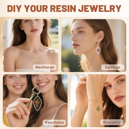 Gartful Open Bezels for Resin Jewelry Making, Hollow Frame Pendants with Jump Rings, Craft Bezels for Necklace, Earrings - style: Leaf - 30PCS