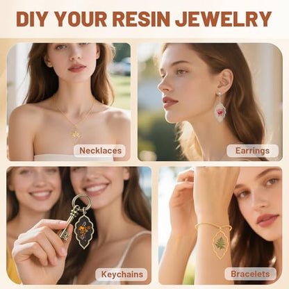Gartful Open Bezels for Resin Jewelry Making, Hollow Frame Pendants with Jump Rings, Craft Bezels for Necklace, Earrings - style: Leaf - 30PCS