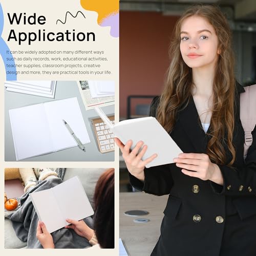 miikoul 12 Pack Hardcover Blank Book,100GSM White Blank Books for Kids to Write Stories,40 Pages 6x8 Inch Blank Page Journal Make Your Own Book Ideal for Teens Reading Writing Drawing Guestbook - color: White-6*8inch