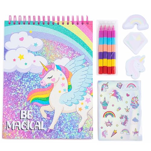 VOTUM Sketch Book: Personalized Artist Sketchbook: Sketching, Drawing and Creative Doodling. Notebook and Sketchbook to Draw and Journal with Stickers and Markers (Unicorn Treats) - color: Unicorn Treats Pro Sketchbook