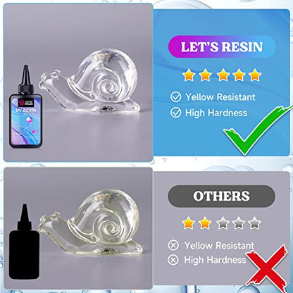 LET'S RESIN UV Resin,200g Low Viscosity Crystal Clear Ultraviolet Thin Epoxy Resin, Quick-Curing&Low Shrinkage UV Glue Kit for Crafts, Jewelry Making, Casting - size: 200G UV RESIN