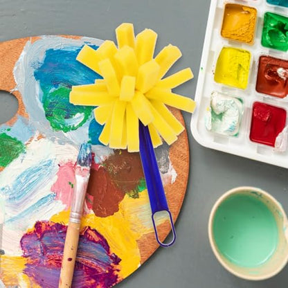 Beaupretty Sponge Painting Brush Set Easy Cleaning Foam Paint Sponges 10pcs with Plastic Handle and Artists for Acrylic Painting and Professional Creative Projects